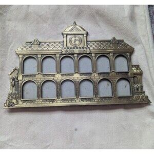 Vintage Brass School House Picture Frame  1st-12th Grade School Years Easel